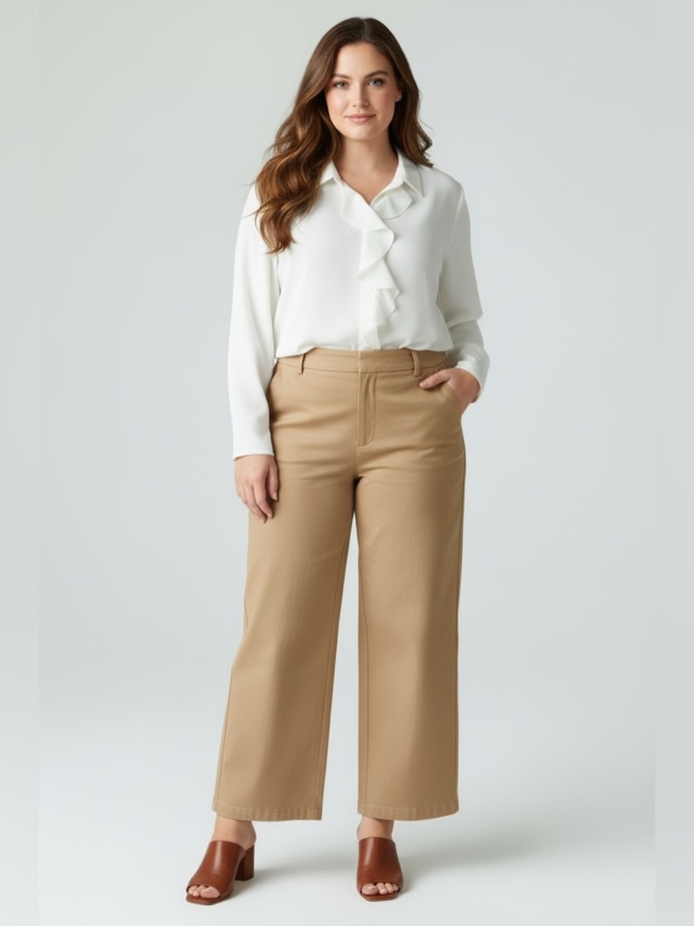 VINTAGE LIZ CLAIBORNE Ruffle Front Blouse